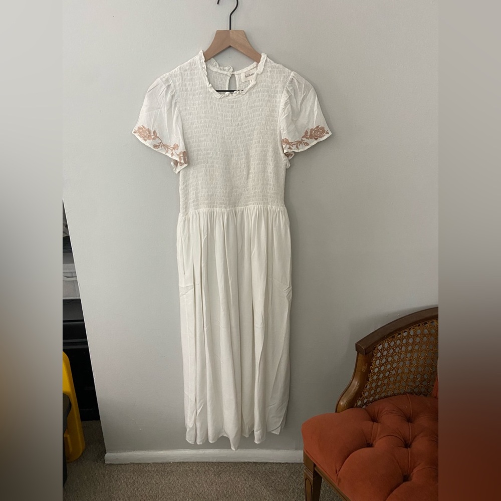 Bohme dress with embroidered sleeves